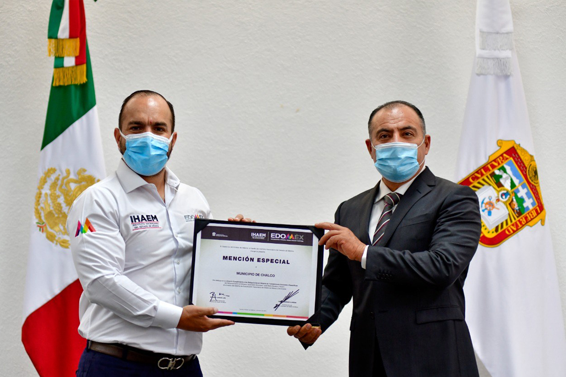 Boletín 288.-Gobierno de Chalco gana el primer lugar en Cumplimiento a las Obligaciones en Materia de Transparencia Comunes y Específicas del IHAEM