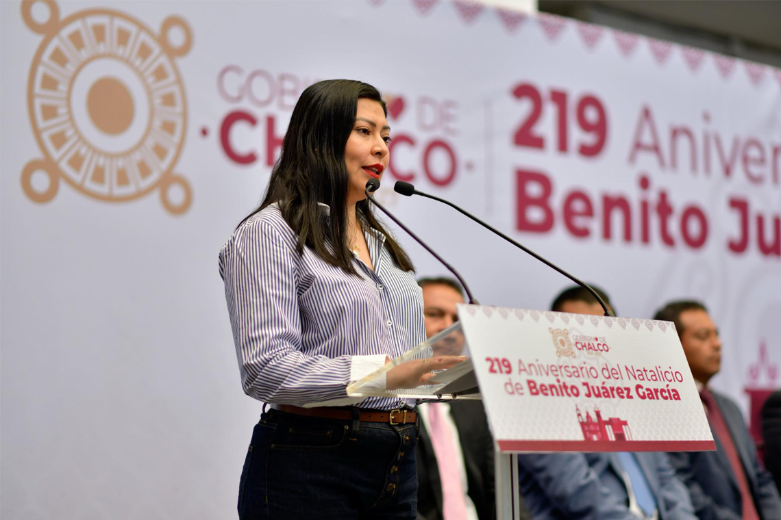 Boletín 025.- Abigail Sánchez conmemora el 219 Aniversario del Natalicio de Benito Juárez